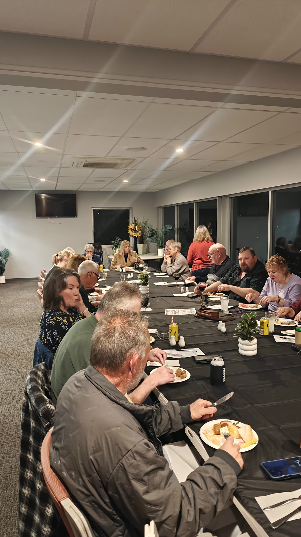 Members sharing a meal at a sub branch dinner in the clubrooms